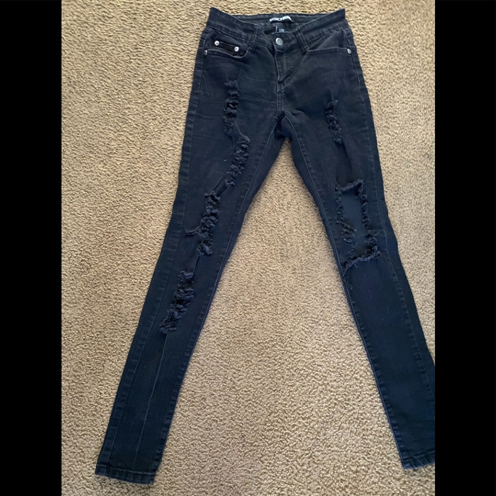 Black high waisted jeans